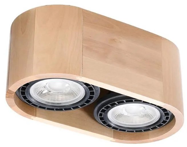 Sollux SL.0914 - Plafoniera BASIC AR111 2xGU10/40W/230V faggio