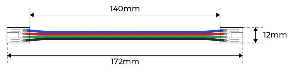 Connettore Angolare per strisce LED RGB COB da 10mm - CF 2PZ