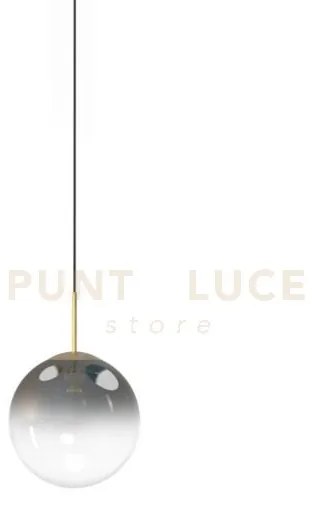 Eva-45 f lampadario a sospensione in vetro 1 luce fumè d.45cm cavo ...