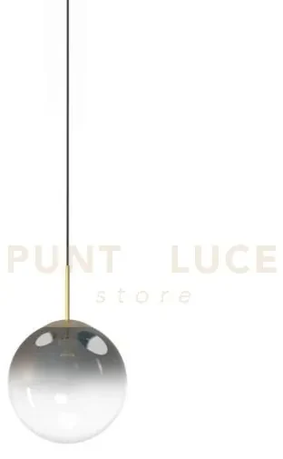 Eva-45 f lampadario a sospensione in vetro 1 luce fumè d.45cm cavo ...
