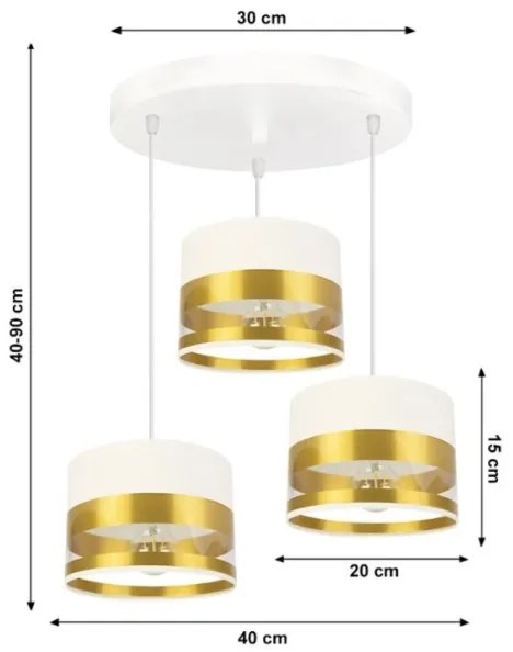 Lampadario su filo MILO 3xE27/60W/230V dorato