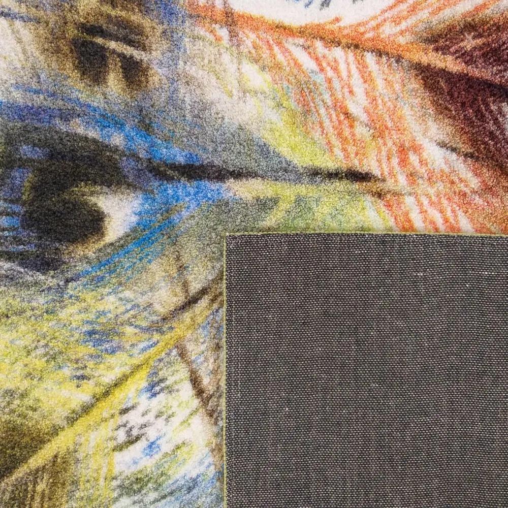 Fenomenale tappeto colorato con piume di pavone Larghezza: 80 cm | Lunghezza: 150 cm