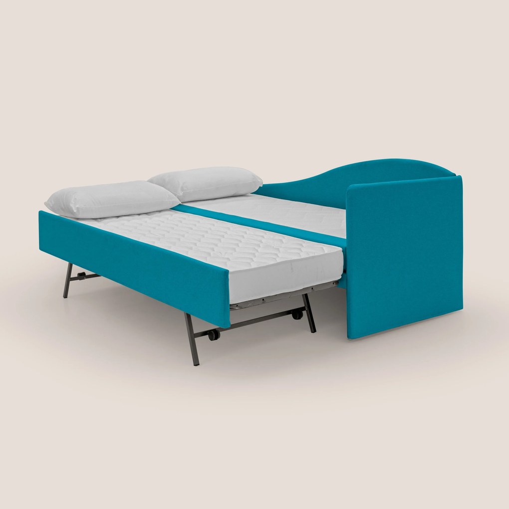 Nolo Divano duplex con doppio letto in tessuto simil cotone impermeabile T13 azzurro