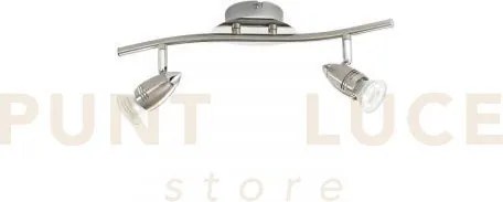 Spot led sunny nickel 2 luci attacco gu10 led 5w 400lm 2700k 13x9x1...