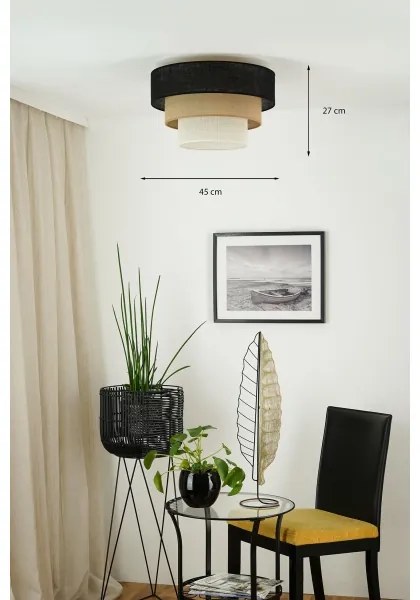 Brilagi -Plafoniera ASPEN LUNETA 1xE27/15W/230V diametro 45 nero/beige/color crema