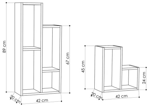 SET 2x Libreria SULE bianca