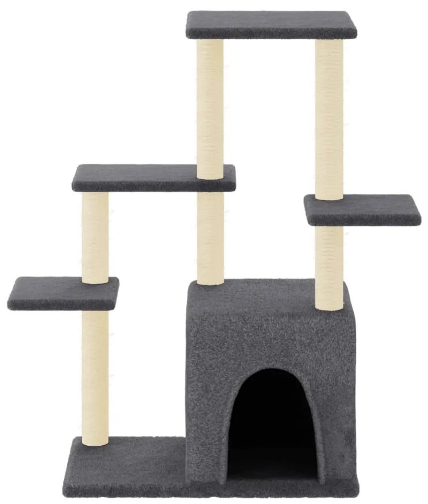 Albero per gatti con tiragraffi in sisal grigio scuro 97,5 cm