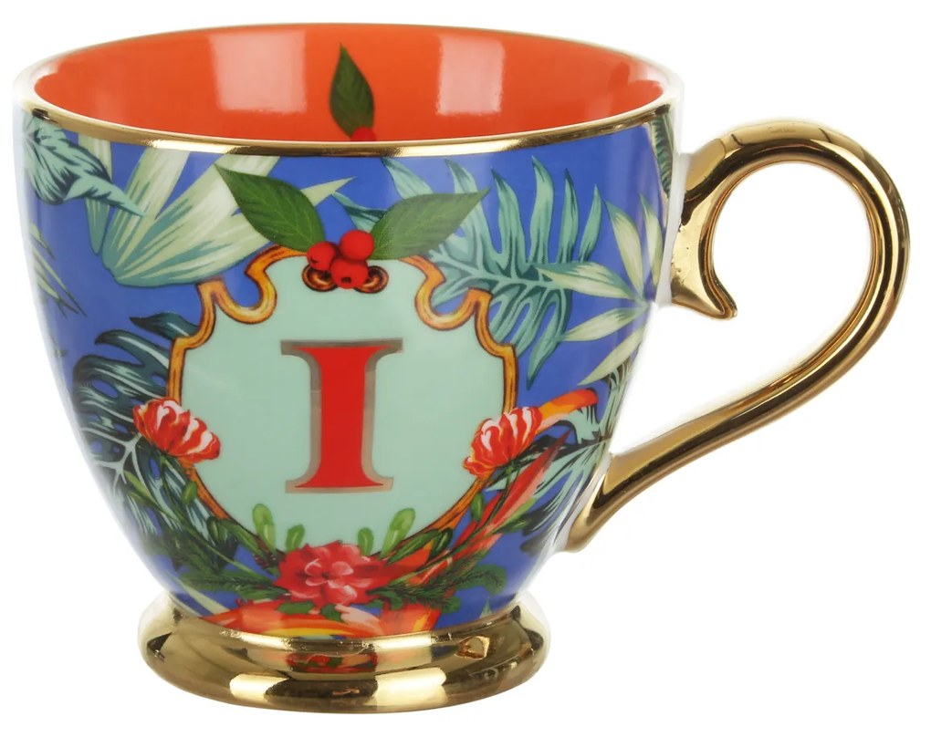 Tazza lettera I 450 ml Royal Garden porcellana