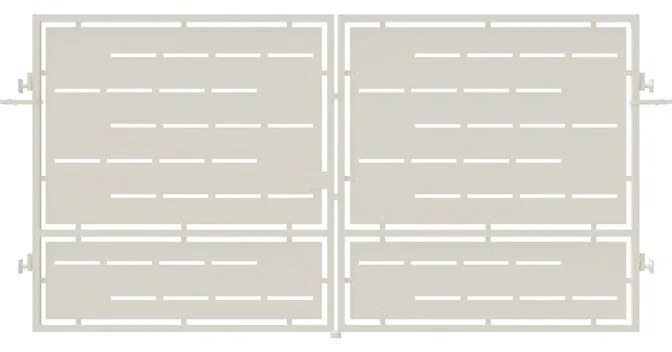 Cancello manuale con serratura elettrica Privacy in ferro, apertura centrale, L 358.5 x H 180 cm, di colore bianco