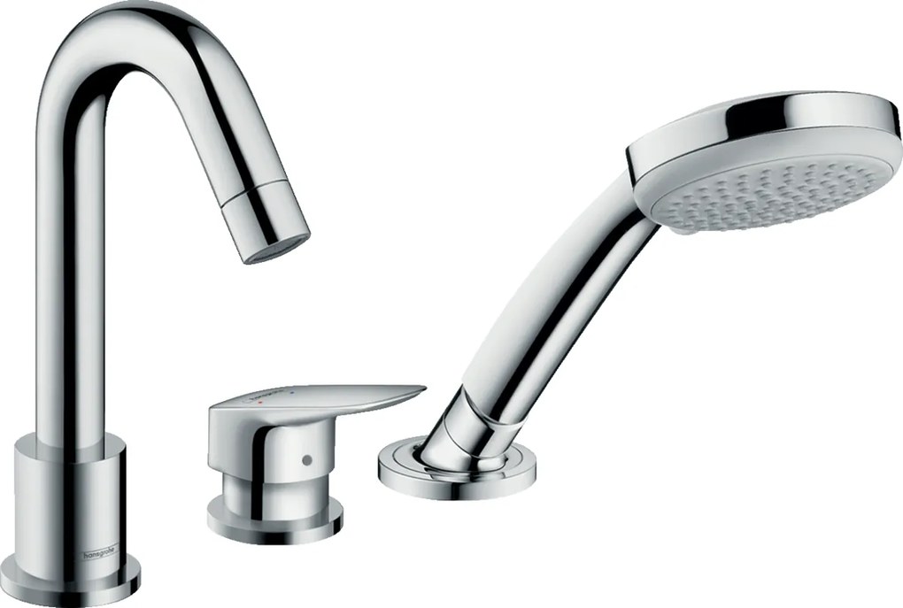 Set Esterno Miscelatore Bordo Vasca Monocomando 3 fori Con Secuflex Senza Parte Incasso Cromo Hansgrohe Logis 71310000