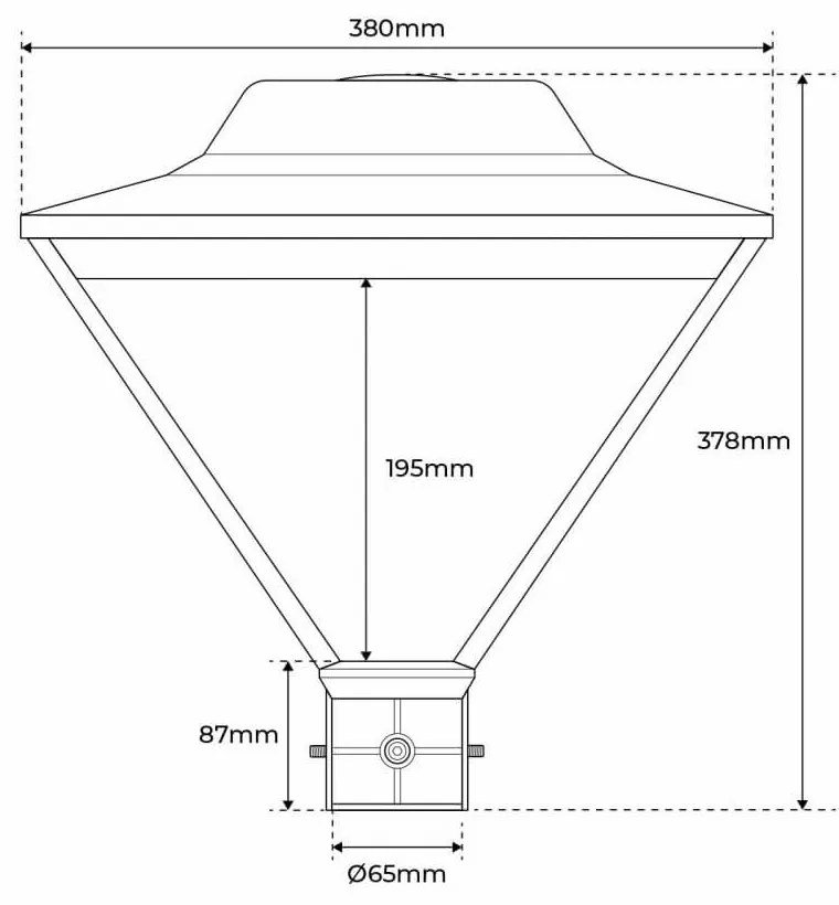 Lampione 50W 130lm/w, No Flickering IP65 DIMMERABILE 0-10V Colore Bianco Naturale 4.200K