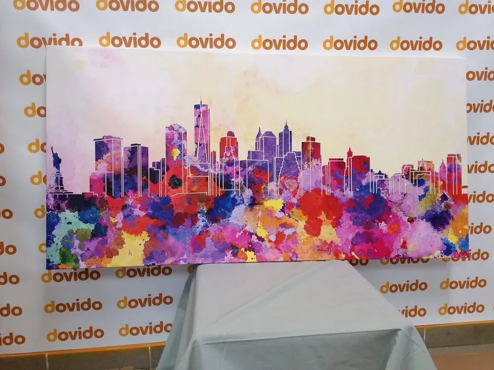 Quadro su tela – New York in versione acquerello