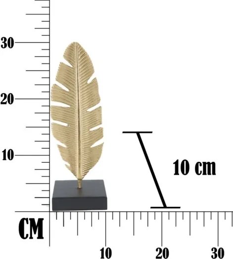 Scultura Foglia Con Porta Candela Glam Cm 10X10X34
