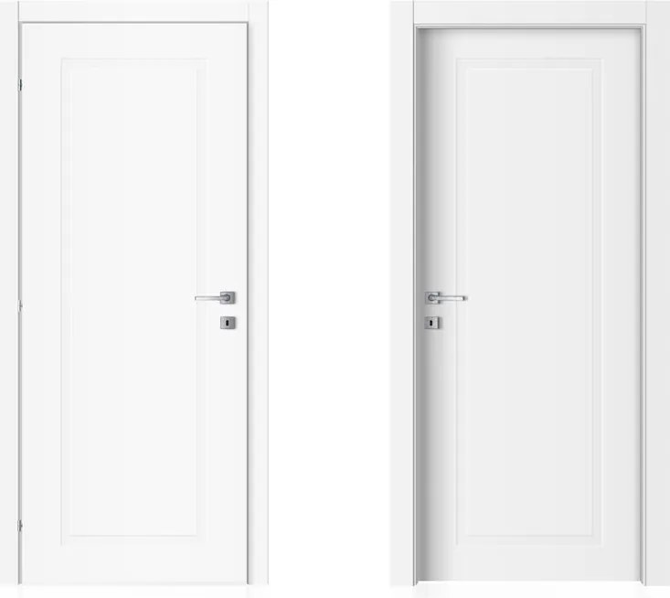 Porta interna a battente Drift in MDF laccato colore bianco, L 80 x H 210 cm, apertura reversibile