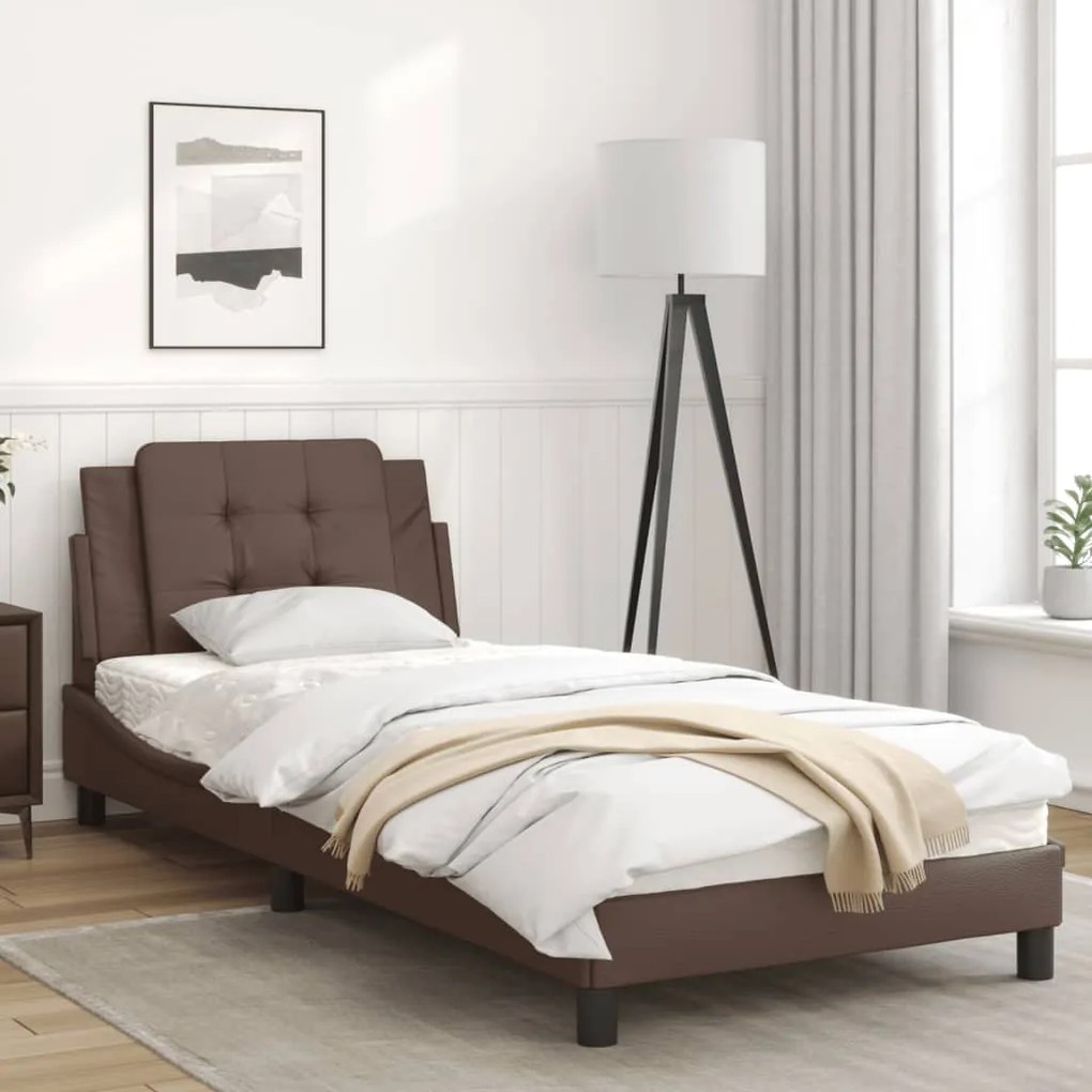 Giroletto con luci led marrone 90x200 cm in similpelle