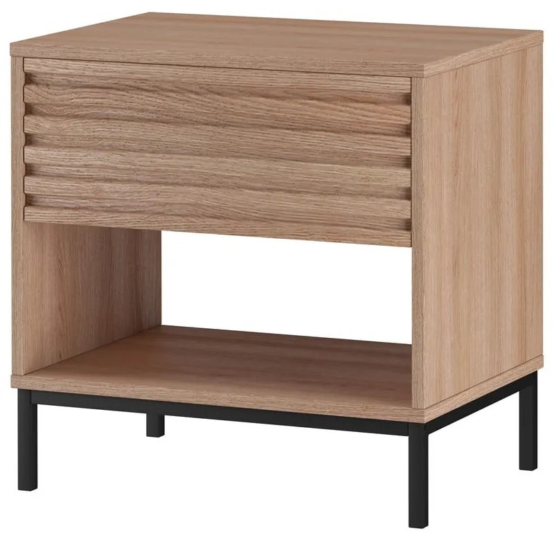 Comodino con piano effetto rovere naturale Celine - Støraa