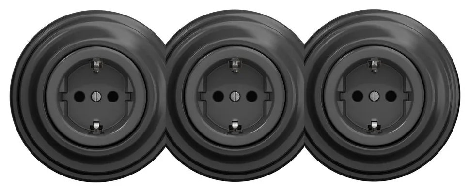 Kliklap - Presa domestica tripla da incasso con cornice SCHUKO 230V antracite