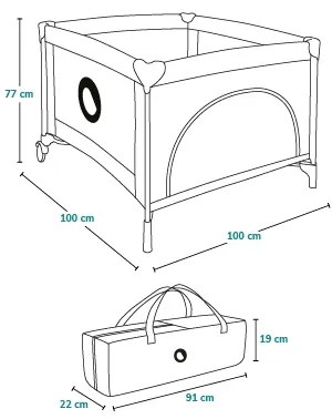 Lionelo - Recinto da gioco MILLE Grigio/Verde