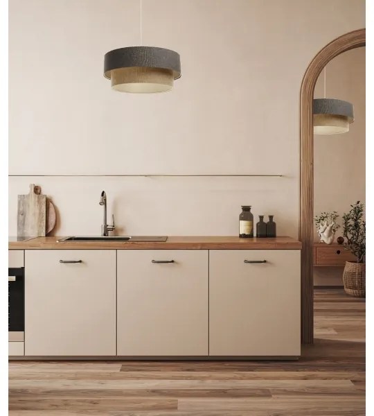 Lampadario a sospensione con filo BOHO TRINITI 1xE27/60W/230V grigio/beige