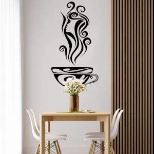 Adesivo per la cucina - Caffè e donna | Inspio