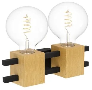 Eglo 390192 - Applique LEVANTARA 2xE27/40W/230V nero/marrone