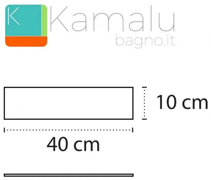 Kamalu - ricambio vetro per mensola bagno 40cm trasparente vitro-qt