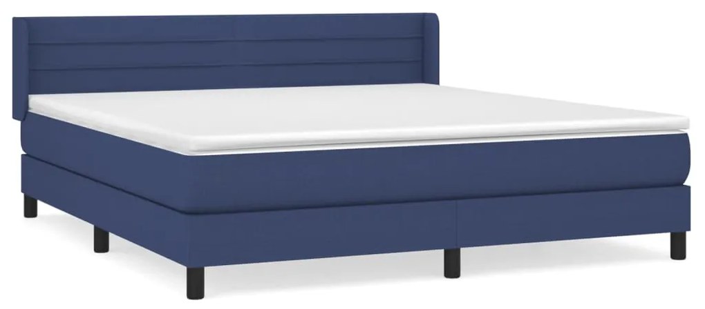 Giroletto a molle con materasso blu 180x200 cm in tessuto