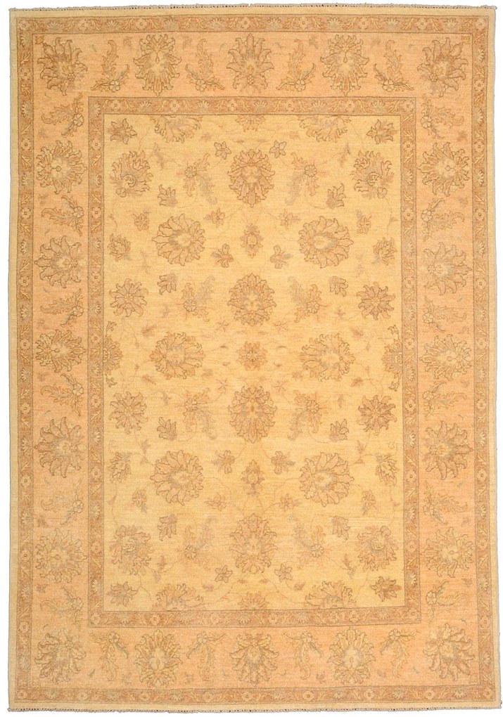 Ziegler Tappeto 210 x 150 Beige (Pakistan) Annodato A Mano