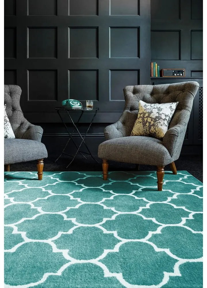 Tappeto in lana blu tessuto a mano 200x290 cm Albany - Asiatic Carpets