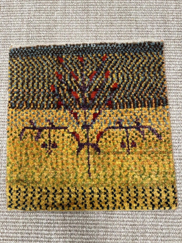 Gabbeh Tappeto persiano 40x40 Giallo (Iran) Annodato A Mano