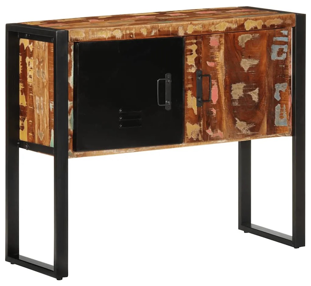 Tavolo Consolle Multicolore 90x35x75 Cm Legno Massello Recupero /
