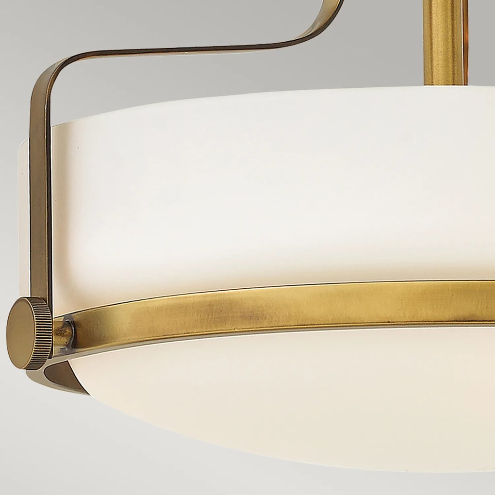 Lampadario Contemporaneo Harper Acciaio Ottone Antico Vetro 3 Luci E27