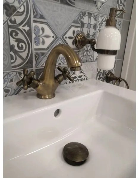 RAV Slezák MK128.0SM - Miscelatore per lavabo MORAVA RETRO 16 cm in ottone antico