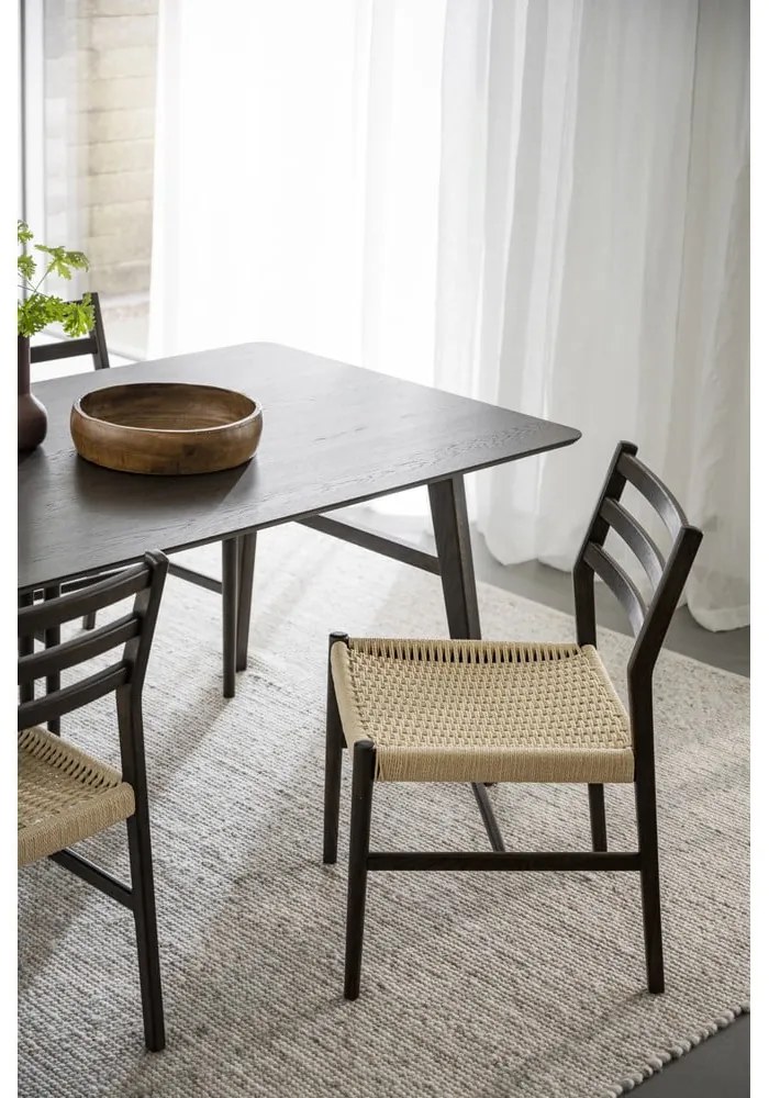 Sedie da pranzo in marrone scuro-naturale in set di 2 pezzi Harlan - Rowico