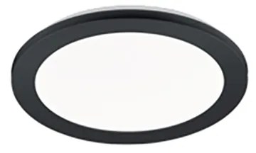 Plafoniera rotonda nera 26 cm con LED dimmerabile a 3 livelli IP44 - Lope