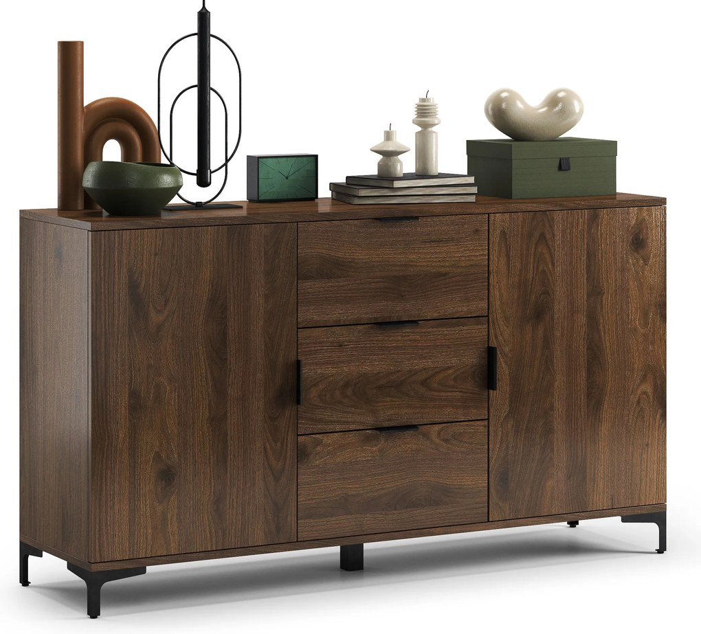 Comò LANA K-150S Noce Elegante - MOBILE A 2 ANTE CON CASSETTI