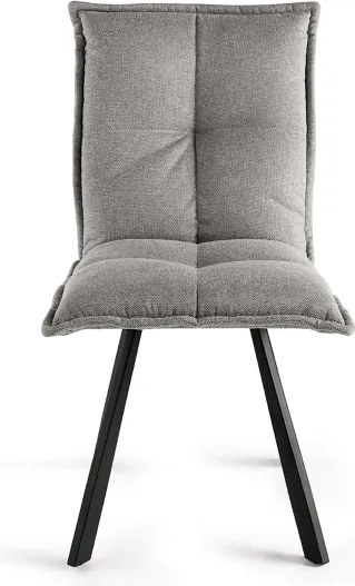 Sedia cucina tessuto Grigio Chiaro - imbottito SILA 2 sedie