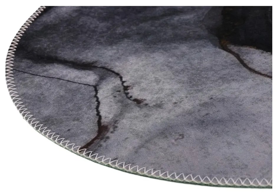 Tappeto rotondo lavabile bianco e nero ø 100 cm - Vitaus