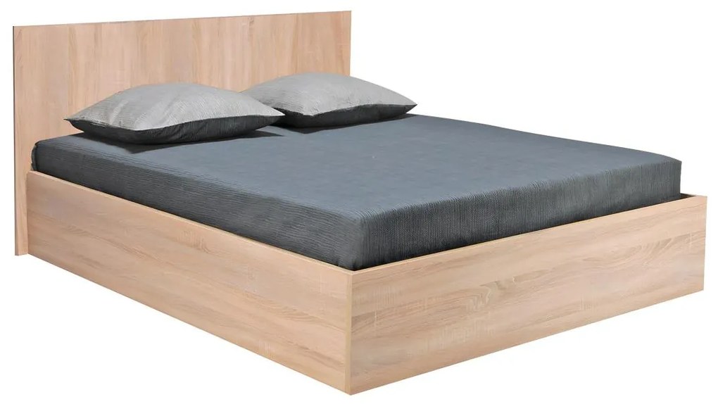 SALDI -  Letto matrimoniale alla francese contenitore 140 x 190 cm - colore Naturale - ELPHEGE