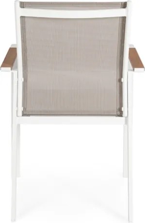 Sedia Da Esterno Con Braccioli In Alluminio E Textilene Heta Bianca Bizzotto