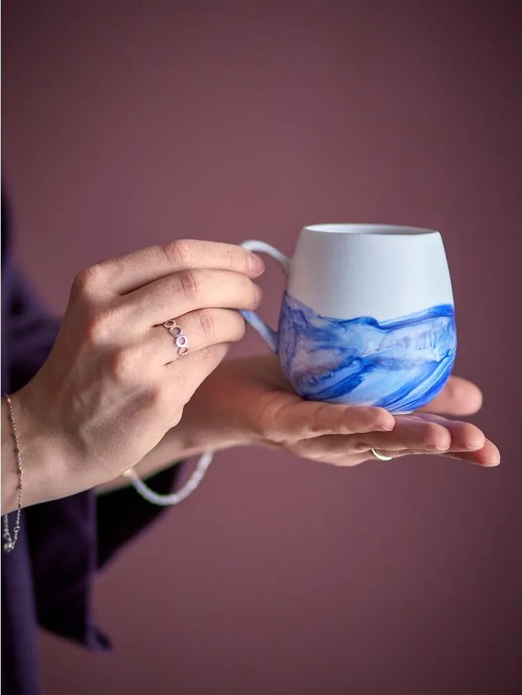 Tazzine in set bianche e blu in gres 4 pz 250 ml Lyre – Bloomingville