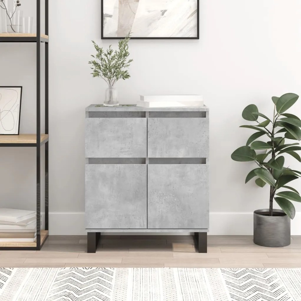 Credenza grigio cemento 60x35x70 cm in legno multistrato