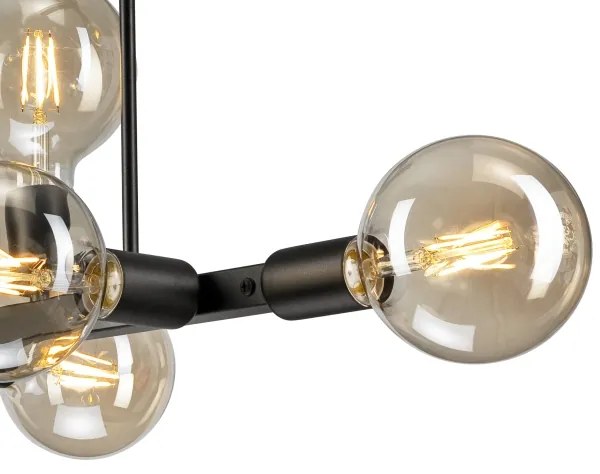 Lampadario a sospensione con supporto rigido ASTRID 8xE27/60W/230V nero