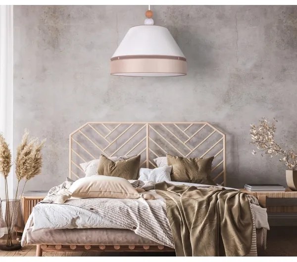 Duolla - Lampadario a sospensione con filo AVIGNON 1xE27/15W/230V diametro 60 cm bianco/beige