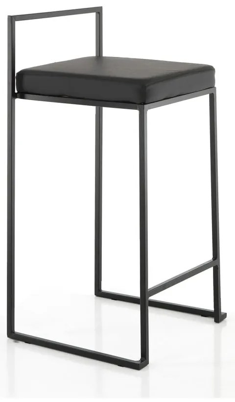 Sgabello da bar nero in similpelle (altezza della seduta 65 cm) Dodo – Tomasucci
