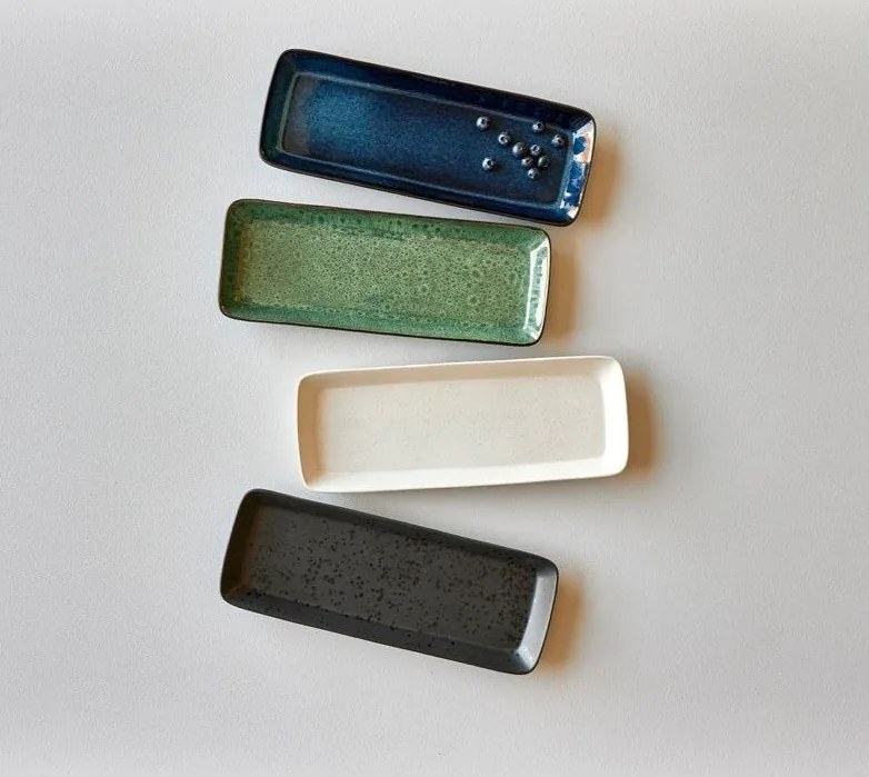 Vassoio vassoio di servizio in ceramica 14x38 cm Gastro Green/Black – Bitz