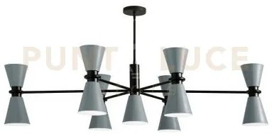 Graal sospensione 13 luci metallo grigio e nero attacco g9 l.133cm