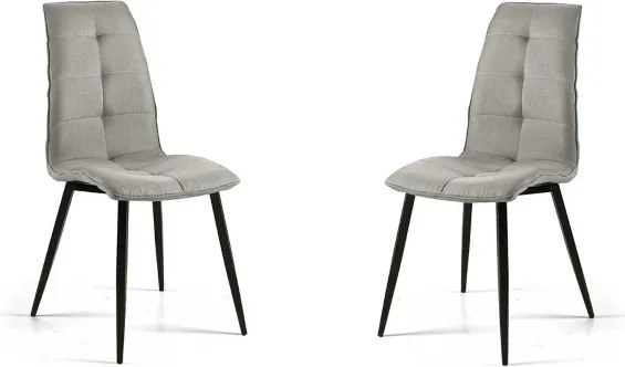 Sedia tessuto soggiorno Grigio imbottita LINFA 2 sedie