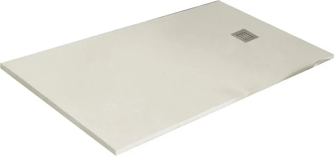 Piatto doccia in resina Strato bianco L 100 x L 70 x H 2.5 cm effetto pietra