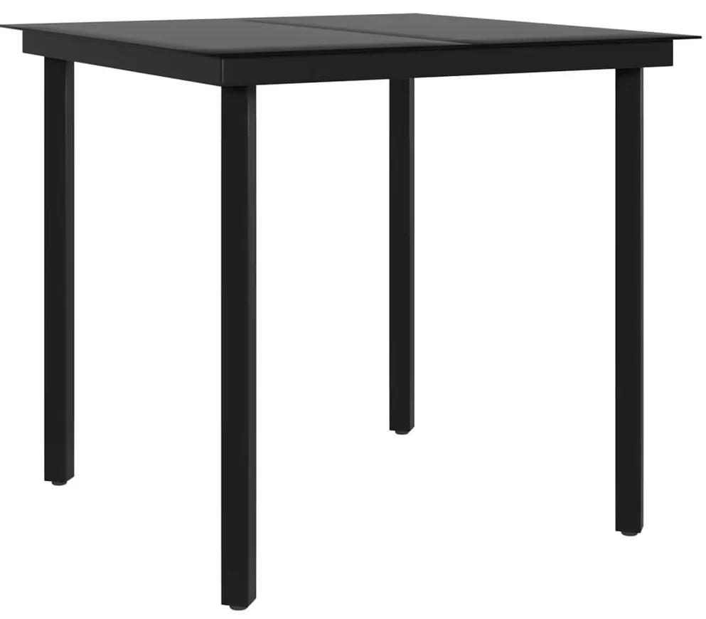 Set da pranzo per giardino 3 pz con cuscini grigio e nero